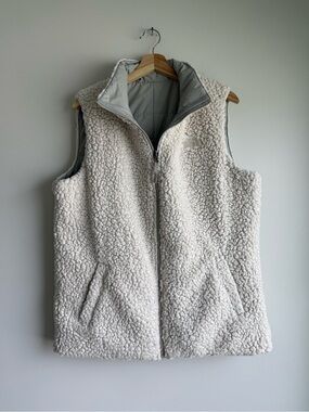 The North Face Reversible Sherpa Vest Cream Gray Large